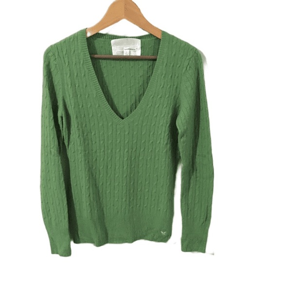 LUCIDITY KNIT V-NECK GREEN SOFT SWEATER size L - Picture 2 of 7